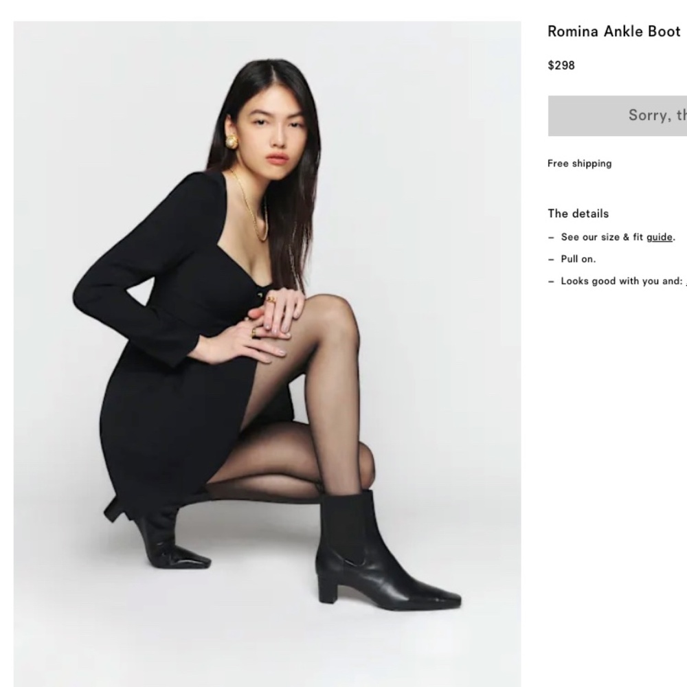 Romina Ankle Boot | Black Leather | Brand New